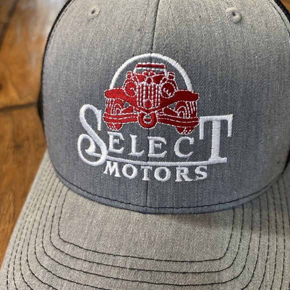NWOT Select Motors Richardson 112 Snapback Trucker Hat Cap Car gray red mesh - Picture 2 of 5